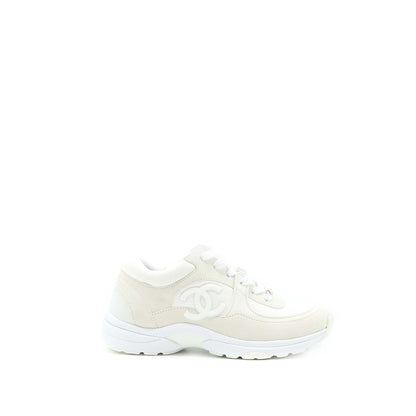 Chanel Size 37.5 22K CC Logo Sneaker White