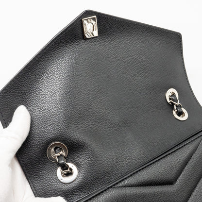 Chanel Envelop Flap Bag Chevron Caviar Black