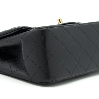 Chanel Mini Square Flap Bag Lambskin Black L