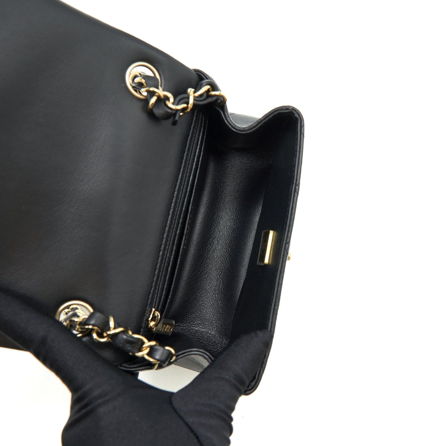 Chanel Mini Square Flap Bag Lambskin Black L