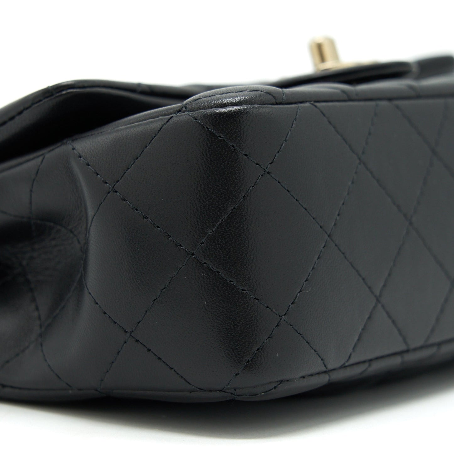 Chanel Mini Rectangular Flap Bag Lambskin Black L(Microchip）