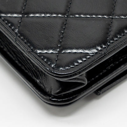 Chanel 24c 31 Wallet On Chain Shiny Calfskin Black L (Microchip)
