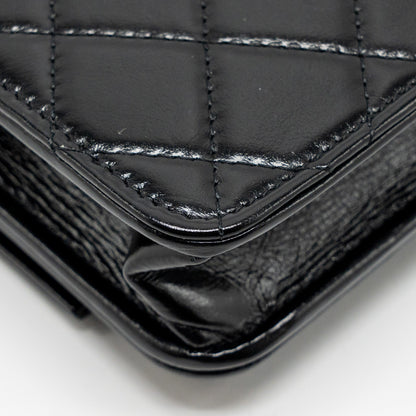 Chanel 24c 31 Wallet On Chain Shiny Calfskin Black L (Microchip)