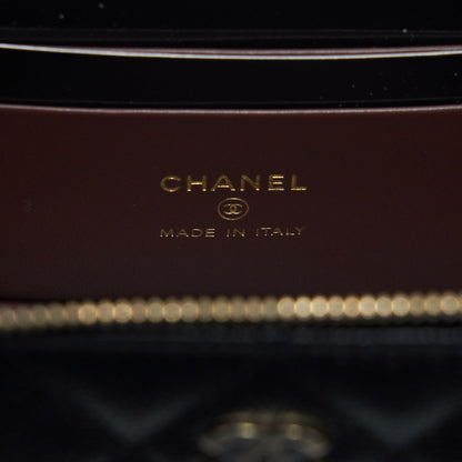 Chanel 22S Long Vanity With Chain Caviar Black L
