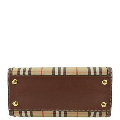 BURBERRY Title Mini Vintage Check Canvas Two Handle Shoulder Bag Brown