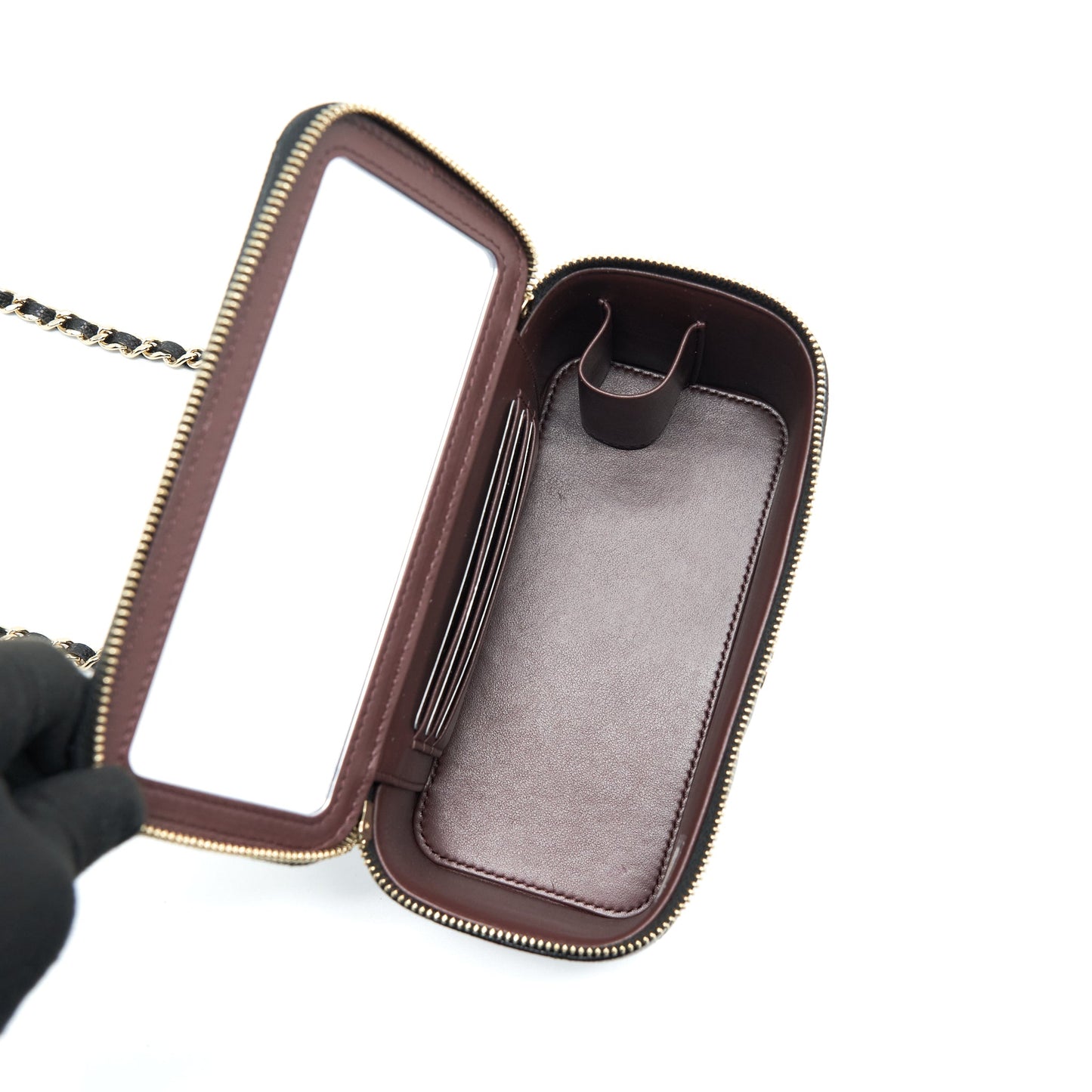 Chanel 22S Long Vanity With Chain Caviar Black L