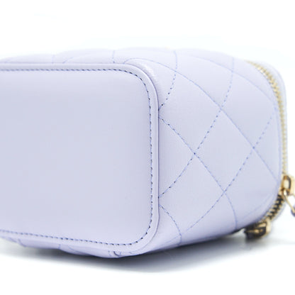 Chanel 21K Mini Top Handle Vanity With Chain Light Purple L