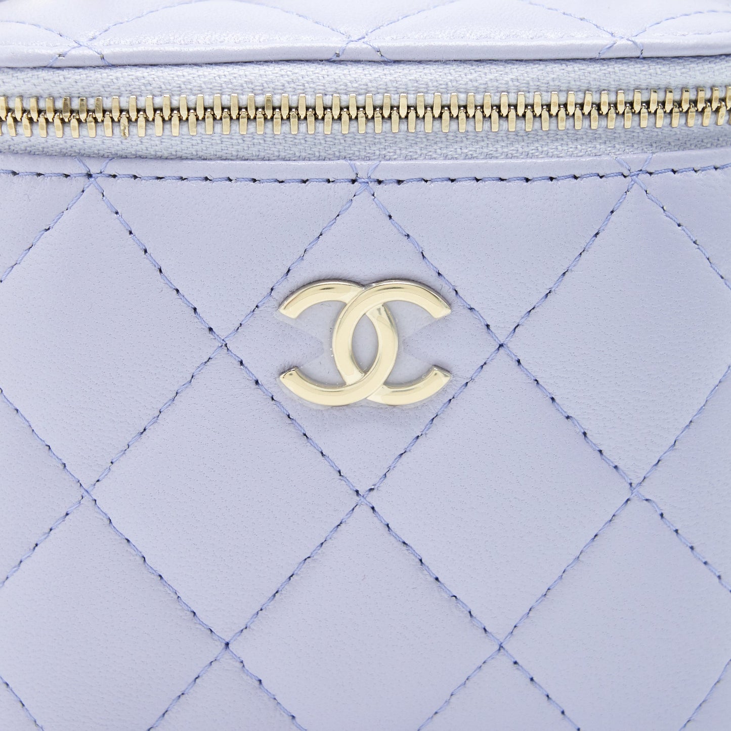 Chanel 21K Mini Top Handle Vanity With Chain Light Purple L