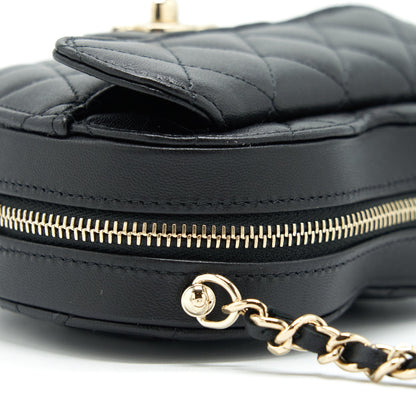 Chanel 22S Small Heart Bag Lambskin Black L