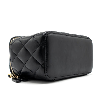 Chanel Pearl Crush Long Vanity Case Lambskin Black