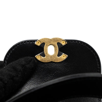 Chanel 23k Mini Shopping Tote Calfskin Black Brushed (Microchip)