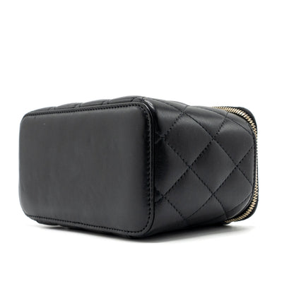 Chanel Pearl Crush Long Vanity Case Lambskin Black