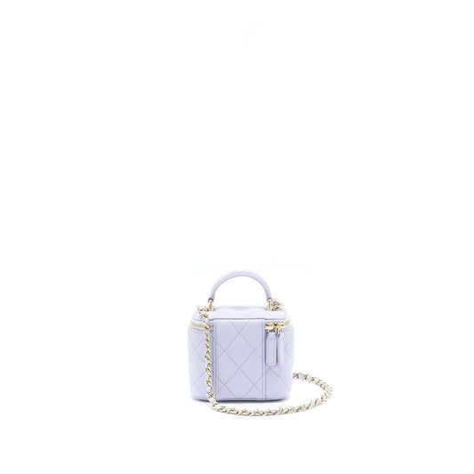 Chanel 21K Mini Top Handle Vanity With Chain Light Purple L