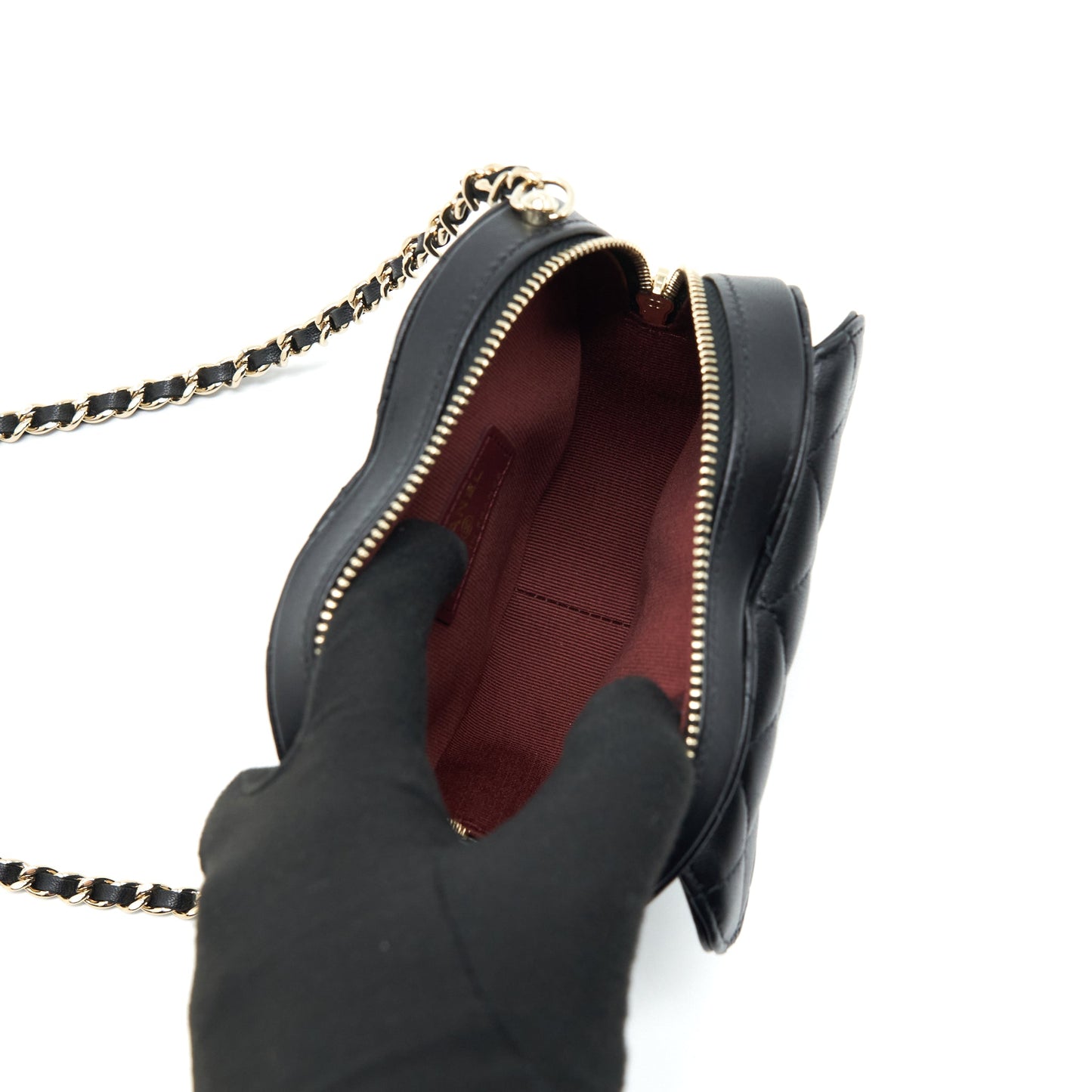 Chanel 22S Small Heart Bag Lambskin Black L