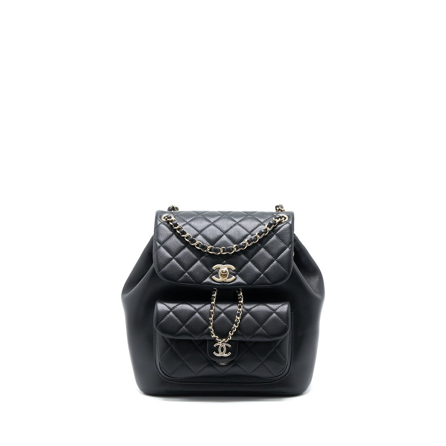 Chanel 23C Large Duma Backpack Calfskin Black L (Microchip)