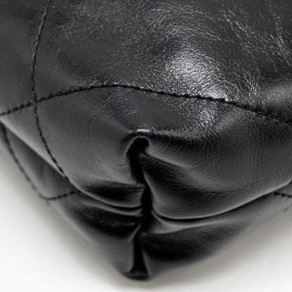 Chanel 23K Mini 22 Bag Shiny Calfskin Black  (Microchip)