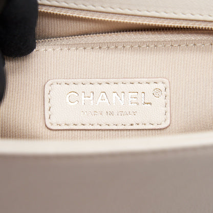 Chanel Calfskin Quilted Flap Bag Beigh L