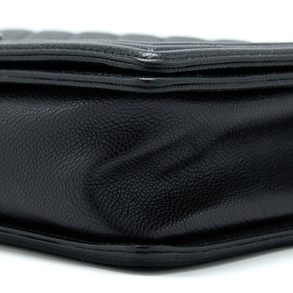 Chanel New Medium 28cm Boy Bag Caviar Black Ruthenium