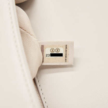 Chanel Calfskin Quilted Flap Bag Beigh L