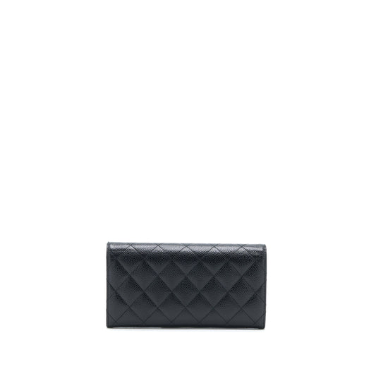 Chanel Classic Long Wallet Caviar Black L