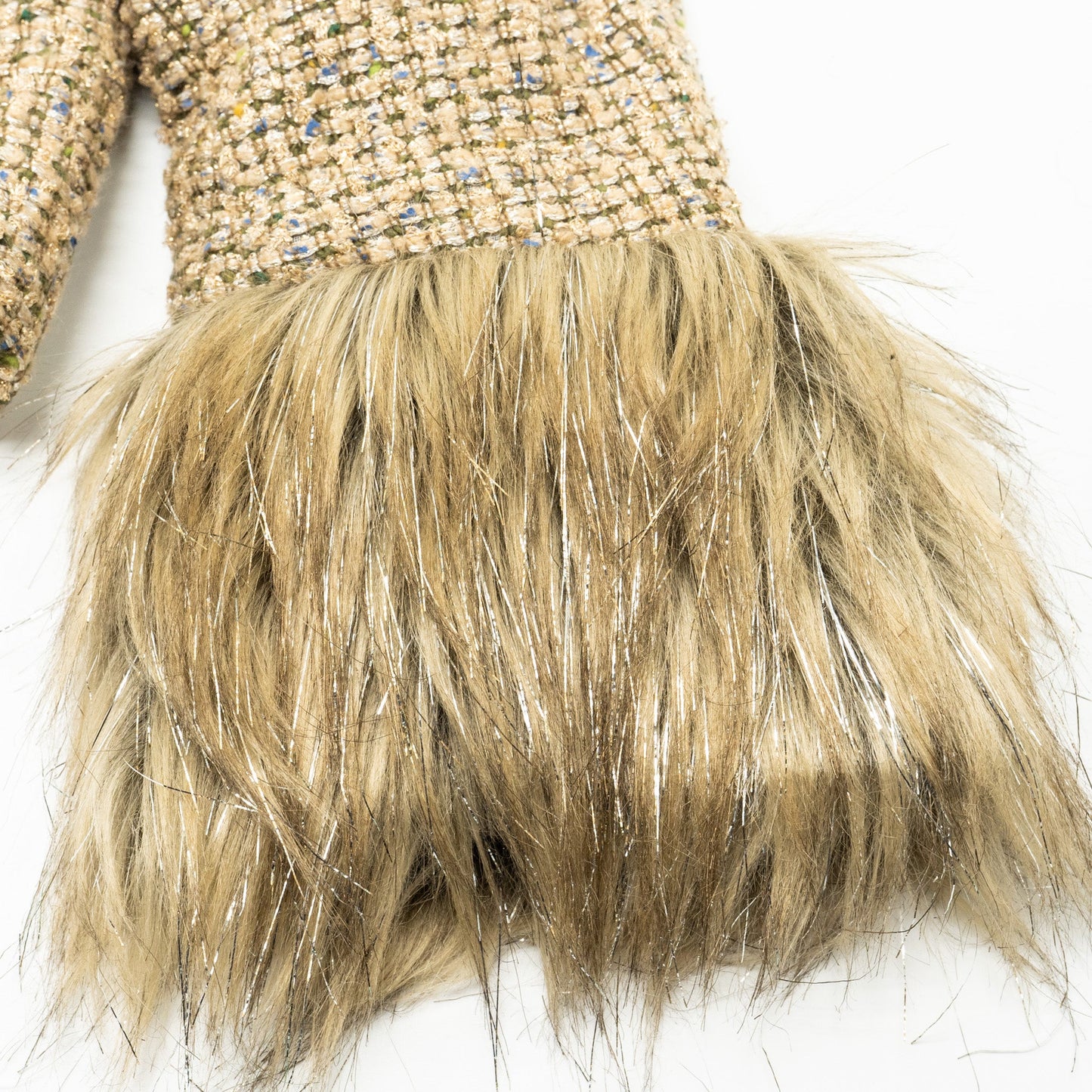 Chanel 21A Size 34 Tweed jacket Wool / Viscose/ Polyester gold / beige