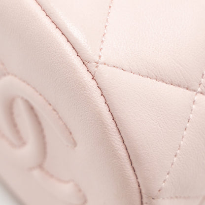Chanel Mini Drawstring Bucket Bag Lambskin Pink L