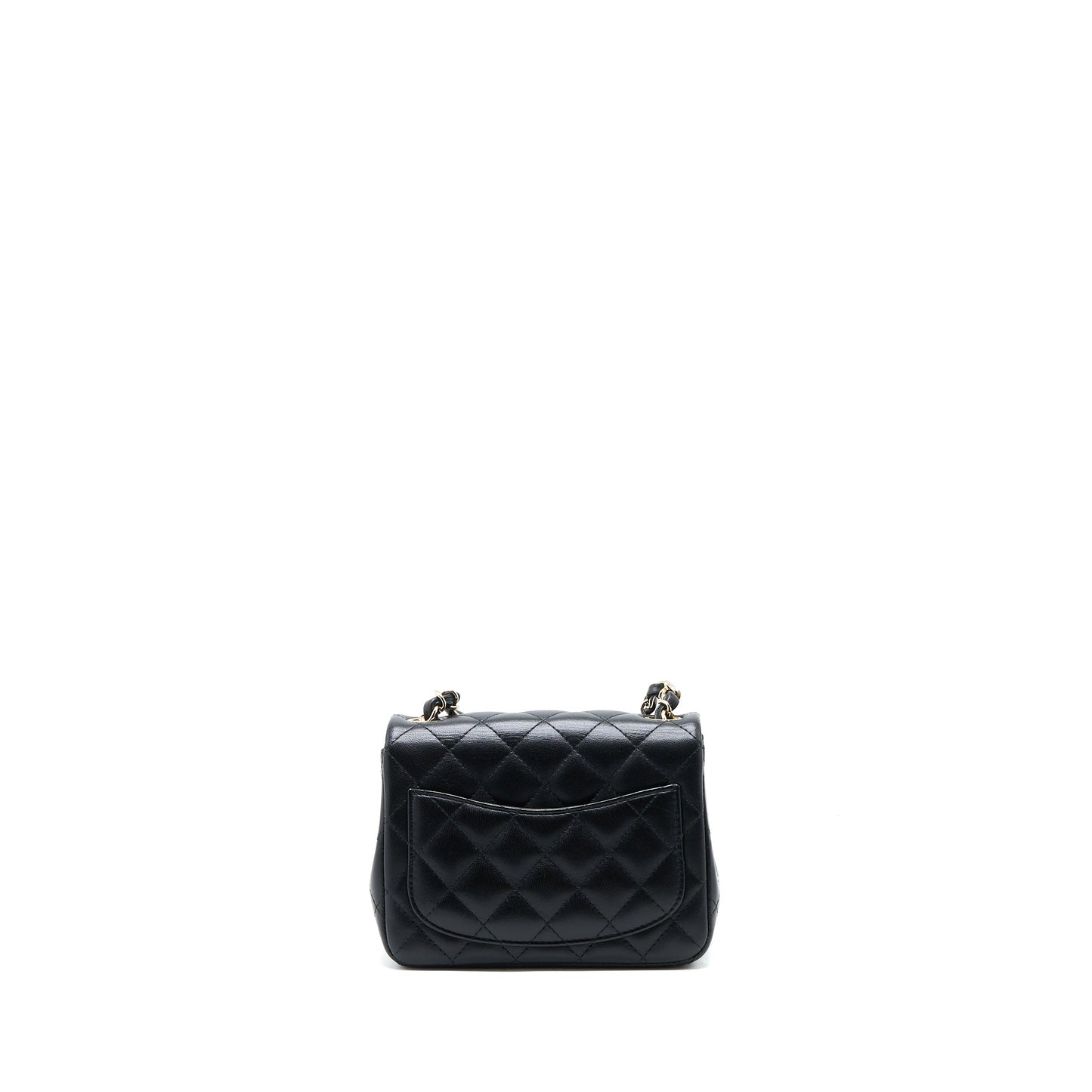 Chanel Classic Mini Square Flap Bag Lambskin Black L (Microchip)