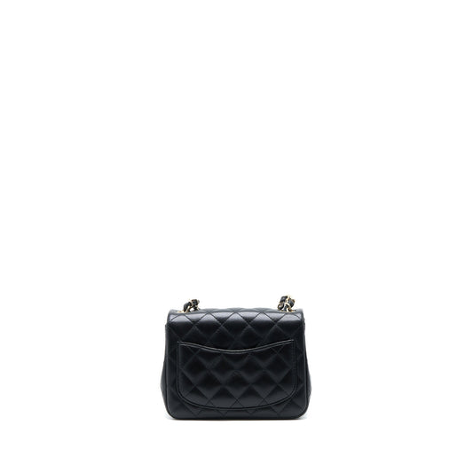 Chanel Classic Mini Square Flap Bag Lambskin Black L (Microchip)