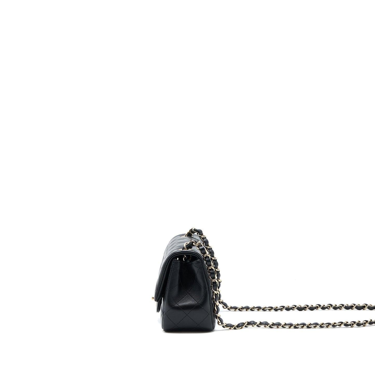 Chanel Classic Mini Square Flap Bag Lambskin Black L (Microchip)