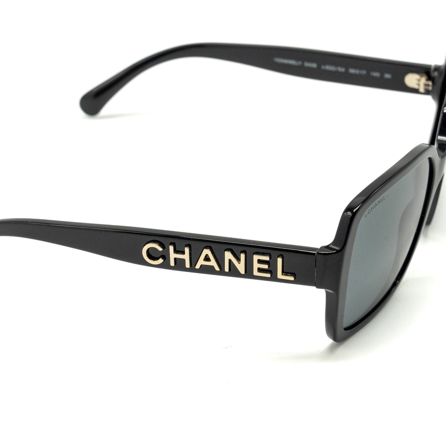 Chanel 5385 Letter Logo Square Sunglasses Black
