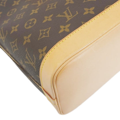 LOUIS VUITTON Alma Monogram Canvas Satchel Bag Brown