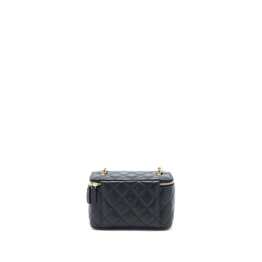 Chanel Pearl Crush Long Vanity with Chain Lambskin Black  (Microchip)