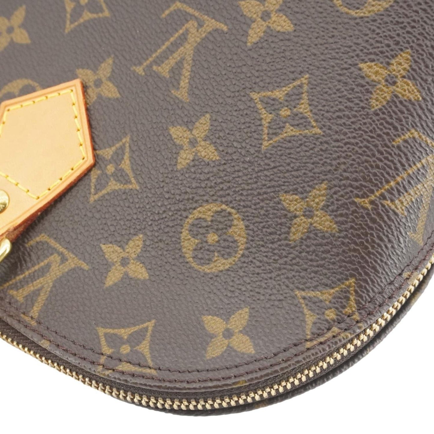 LOUIS VUITTON Alma Monogram Canvas Satchel Bag Brown
