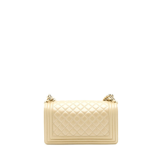 Chanel Medium Boy Caviar Gold L