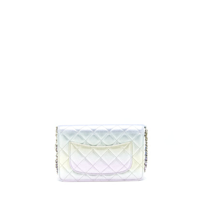 Chanel 21k Wallet On Chain Lambskin Iridescent Multicolour Hardware