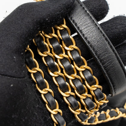 Chanel limited edition quilted flap bag lambskin black  (microchip)