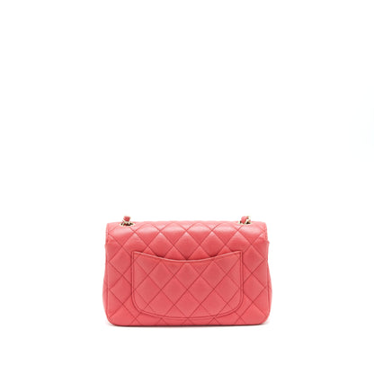Chanel Mini Rectangular Flap Bag Caviar Coral Pink