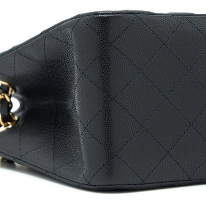Chanel 23C Mini Bucket Bag Caviar Black L (Microchip)