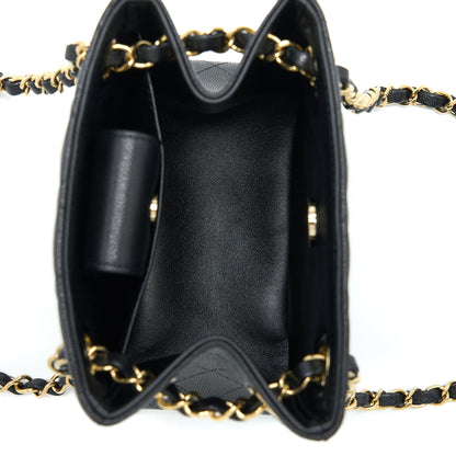 Chanel 23C Mini Bucket Bag Caviar Black L (Microchip)