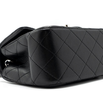Chanel mini square flap bag lambskin black
