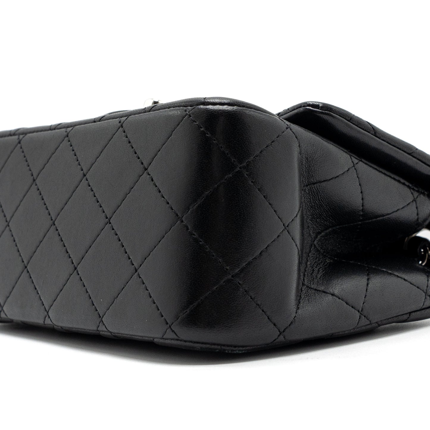 Chanel mini square flap bag lambskin black