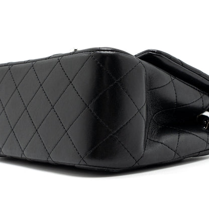 Chanel mini square flap bag lambskin black