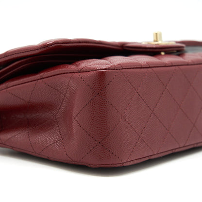 Chanel Medium Classic Double Flap Bag Caviar Dark Red L