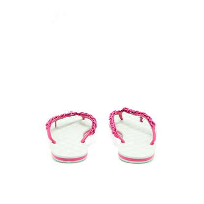 Chanel Size 38.5 Sandals Mint Green/ Pink