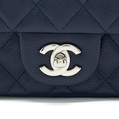 Chanel Mini Square Flap Bag Caviar Navy