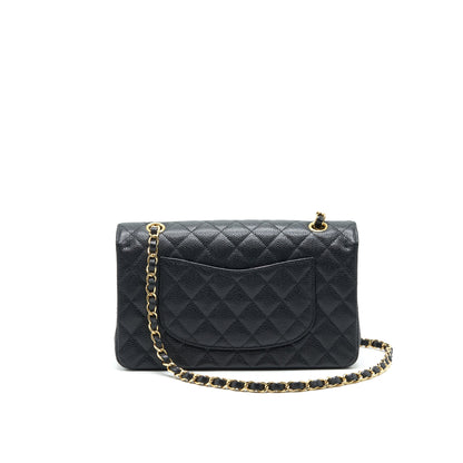 CHANEL MEDIUM CLASSIC DOUBLE FLAP BAG CAVIAR BLACK