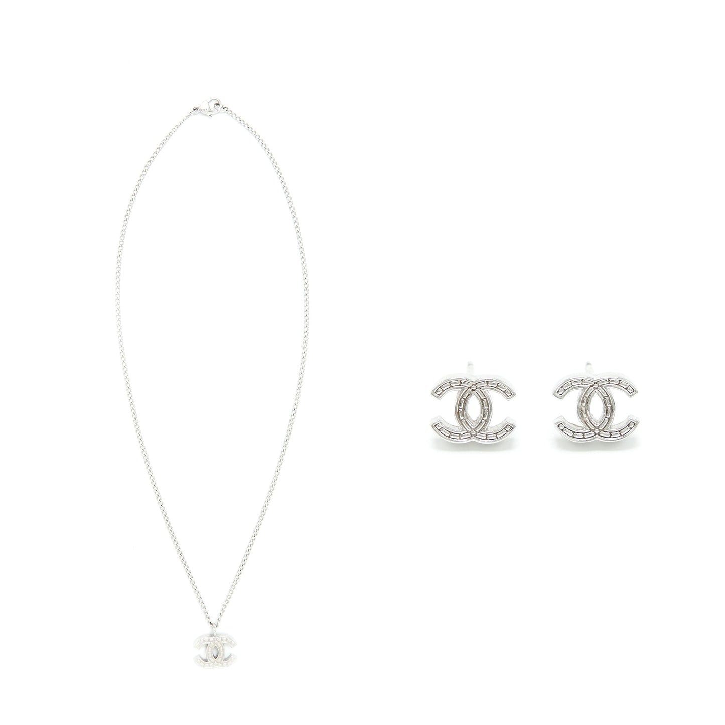 Chanel CC Logo Necklace/Earrings (Sell In A Set)
