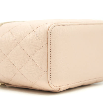 Chanel Long Vanity Case Caviar Nude Pink L