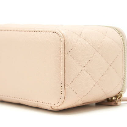 Chanel Long Vanity Case Caviar Nude Pink L