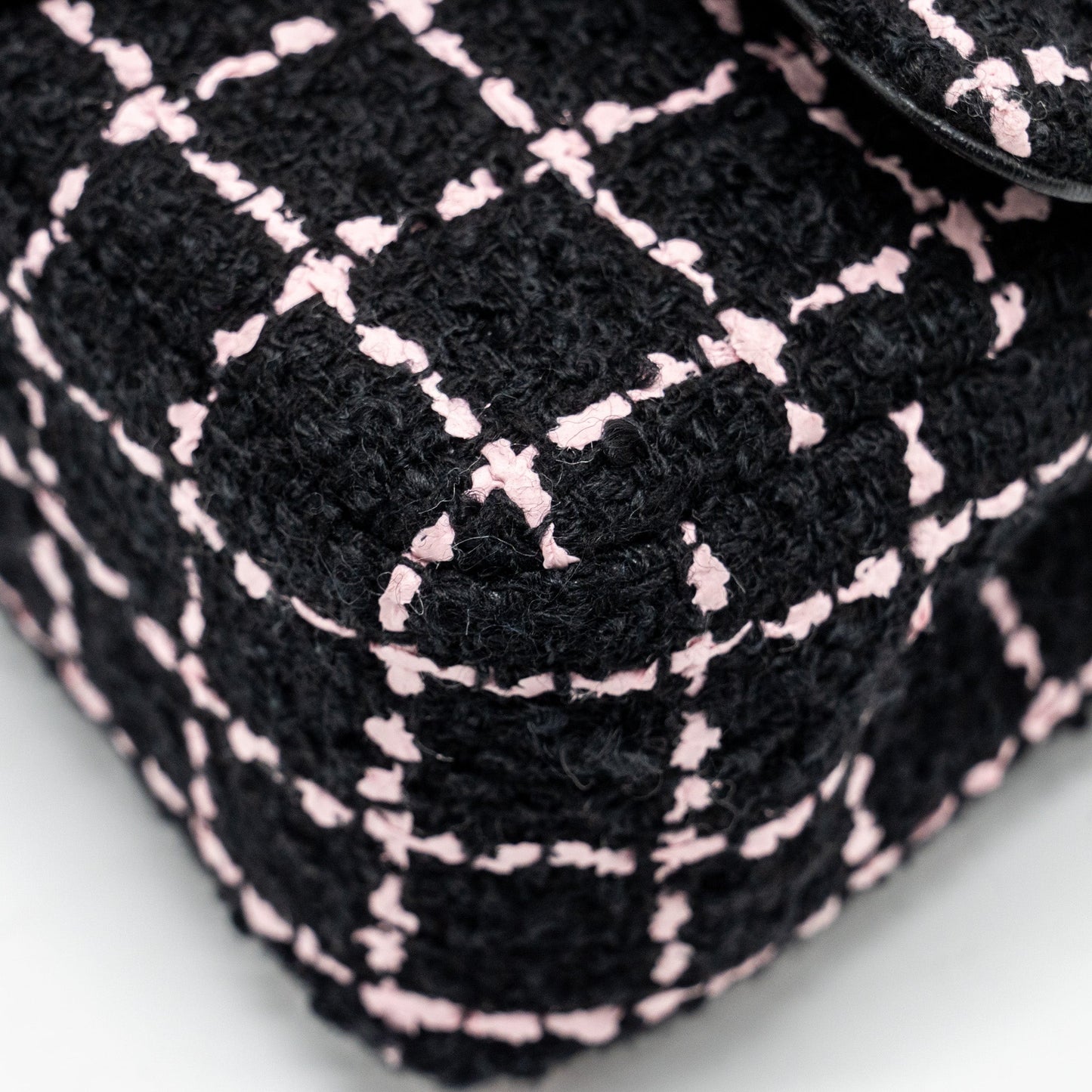 Chanel 23K Flower Bomb Mini Rectangular Flap Bag Tweed Black/Pink L (Microchip)